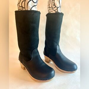 No. 6 Tall Shearling Boots Mid Heel EU 40